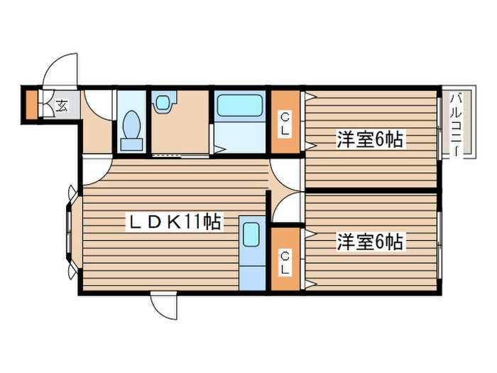 パストラル麻生東Ｂの物件間取画像