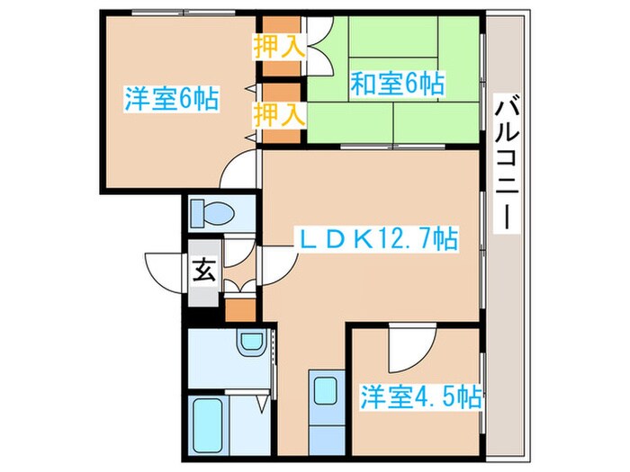 サンシャイン北郷の物件間取画像