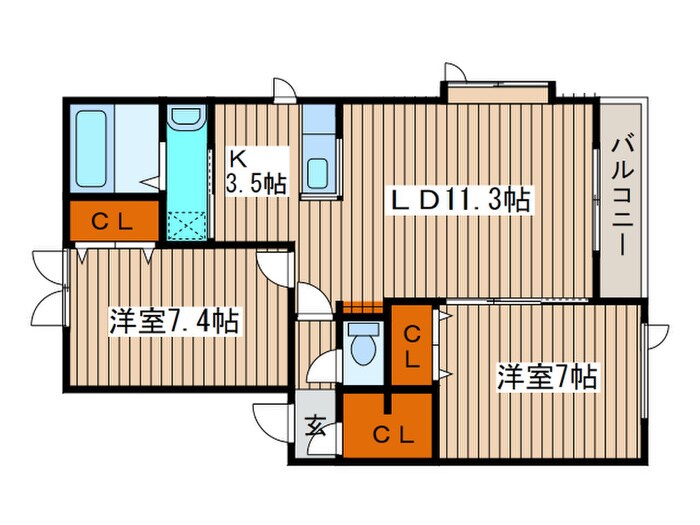 リヴィエ－ルピエ－ルの物件間取画像