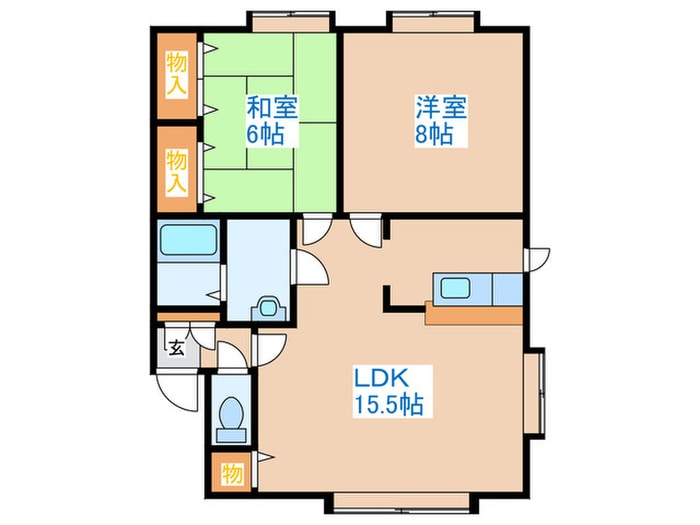 ツインハイツＡの物件間取画像