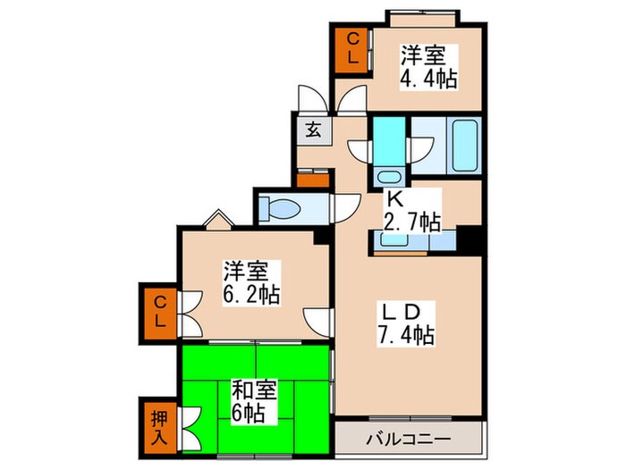 ハ－ベスト２６の物件間取画像