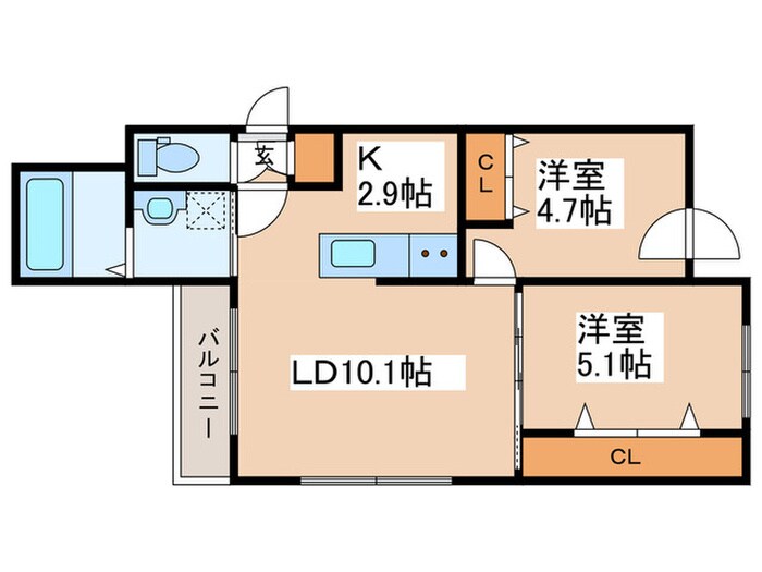 KCU弐番館の物件間取画像