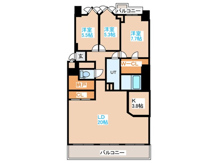 円山坂下シティハウス（105）の物件間取画像
