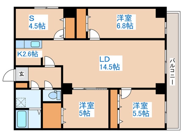 ル－デンスプレイス宮丘弐番館の物件間取画像