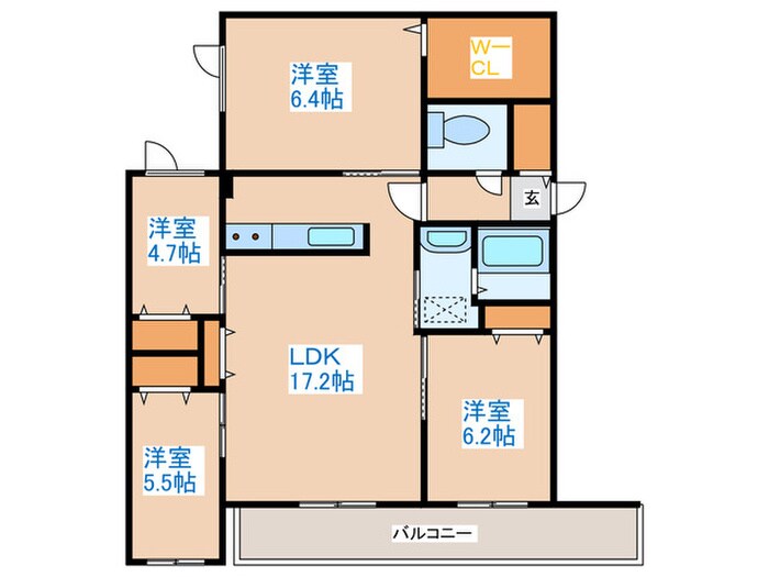 ゼスティ山の手の物件間取画像