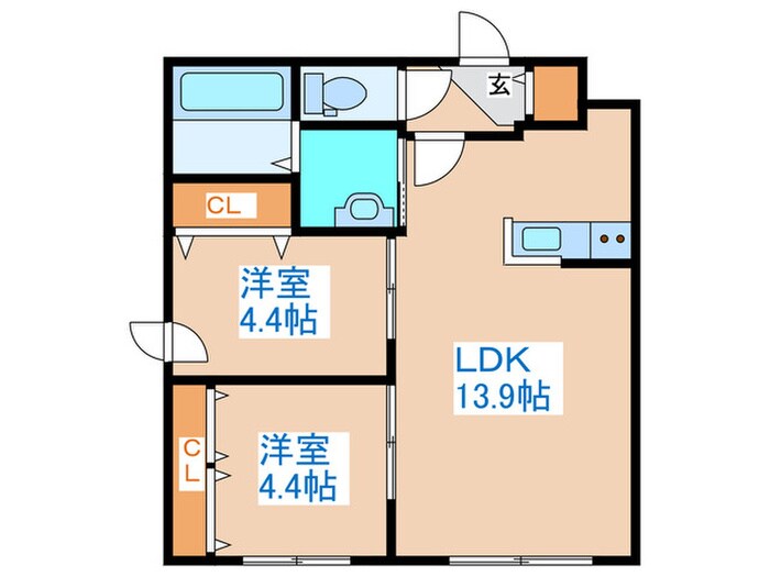 ＰＲＩＭＥ　ＣＯＵＲＴ苗穂駅前の物件間取画像