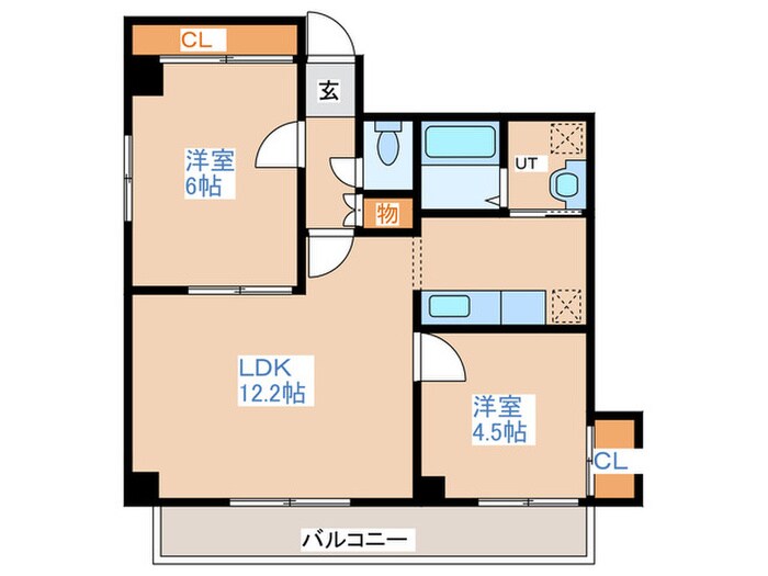 スカイパレスＮ１９の物件間取画像