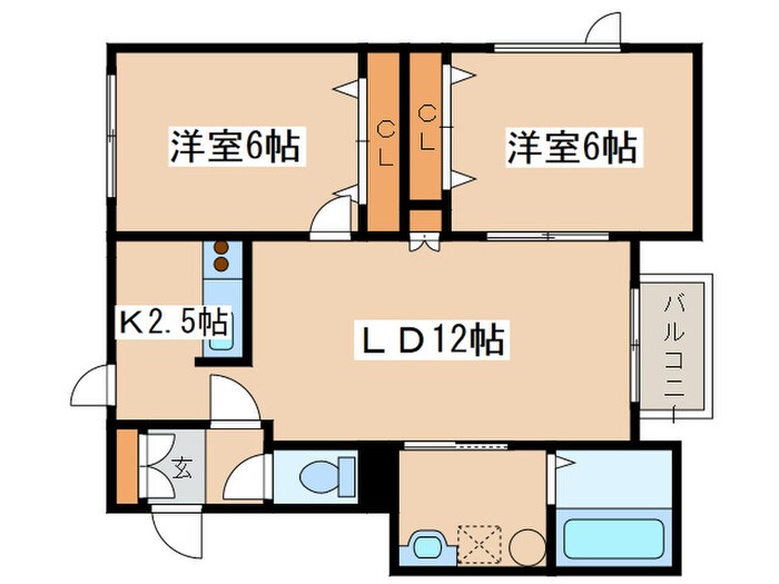 エアリ－タウンＡ棟の物件間取画像