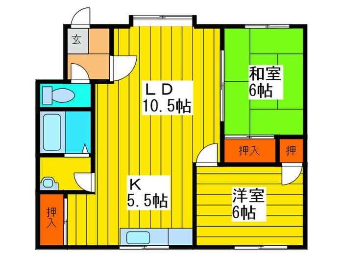 ハイツ第２クラークヒルの物件間取画像