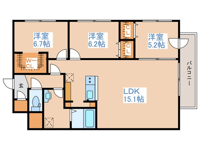 ラヴィベール平岸の物件間取画像