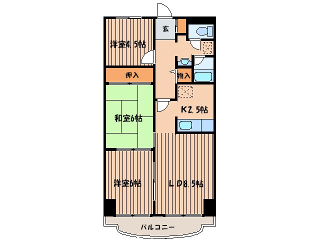 ステ－ションハイツ山本の物件間取画像