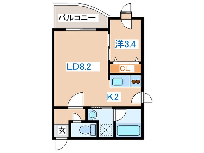 クラ－ジュ行啓１の物件間取画像