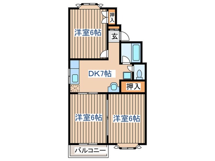 リベ－ル菅野Ａ棟の物件間取画像