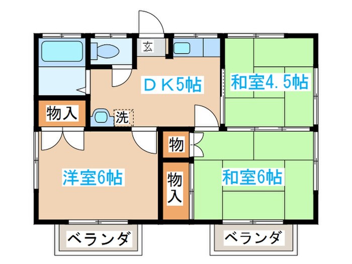 嶺岸アパ－トＢ棟の物件間取画像