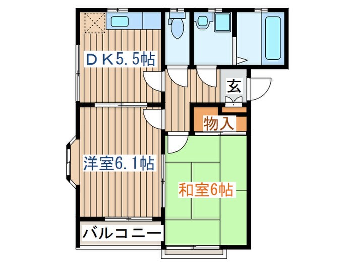 第7メゾンアカマA棟の物件間取画像