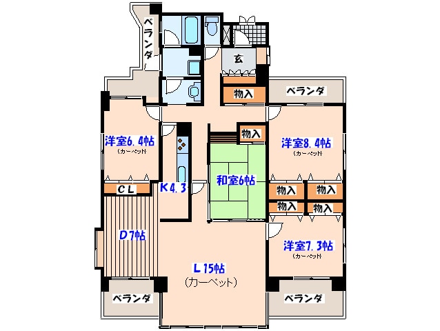 ロイヤルパレス上杉の物件間取画像