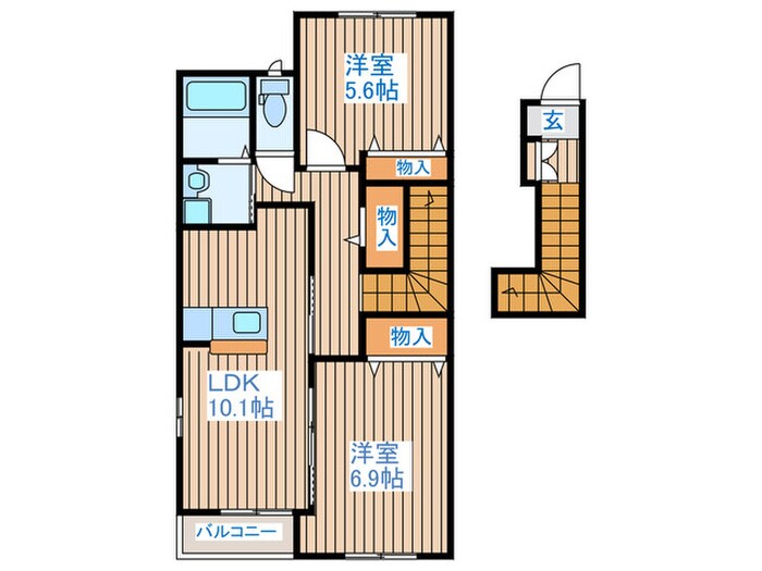 サンセットヒル東郷C棟の物件間取画像