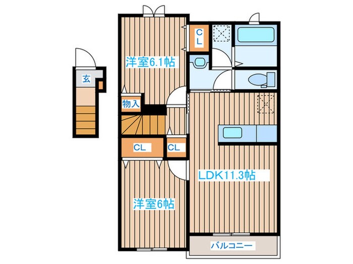 カルムメゾン・KⅡBの物件間取画像