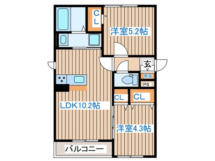 ＤＨＣＲ広瀬町の物件間取画像