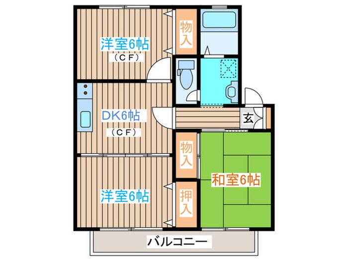 ピーセス・コートＢの物件間取画像