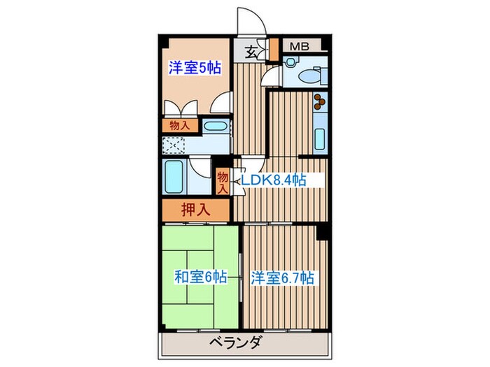 Ｋコーポ八乙女の物件間取画像