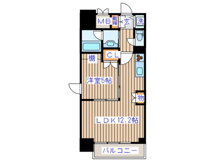 プラウドフラット五橋の物件間取画像