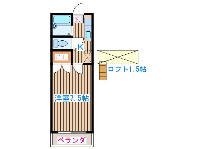 パピヨンB棟の物件間取画像