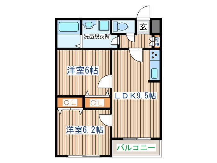 メリディアンなないろの里四番館の物件間取画像
