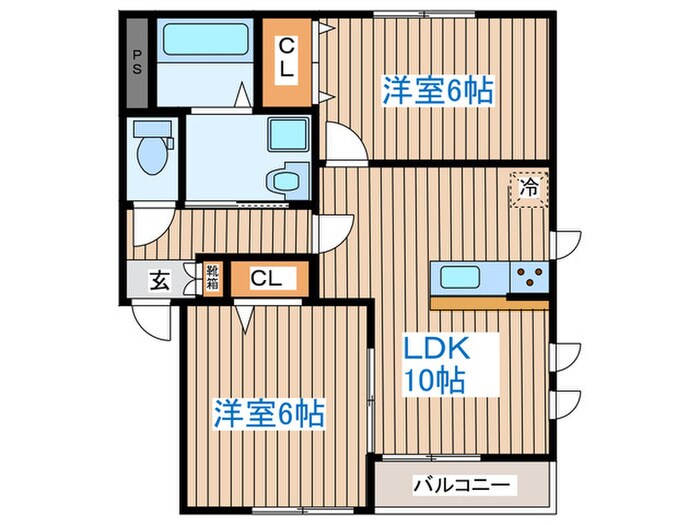 ジャンセン栗生パートⅠの物件間取画像