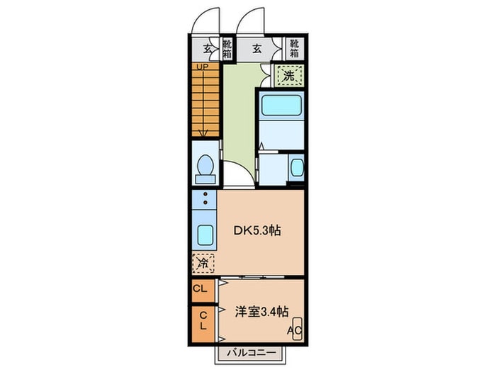 Escondite川内A棟の物件間取画像