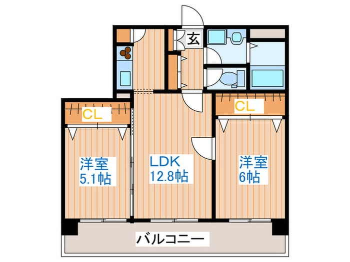 ｸﾞﾗﾝｼﾞｭ-ﾙﾏﾝｼｮﾝ高砂駅前の物件間取画像