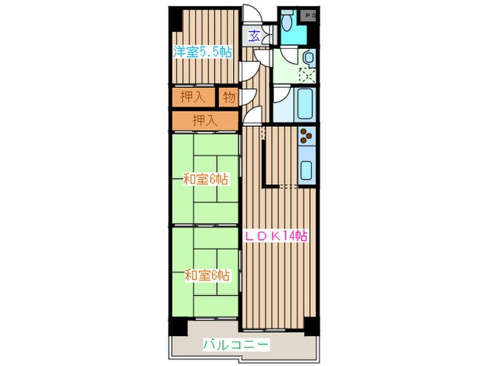 ラバレー東仙台の物件間取画像