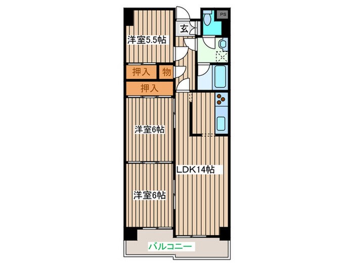 ラバレー東仙台の物件間取画像