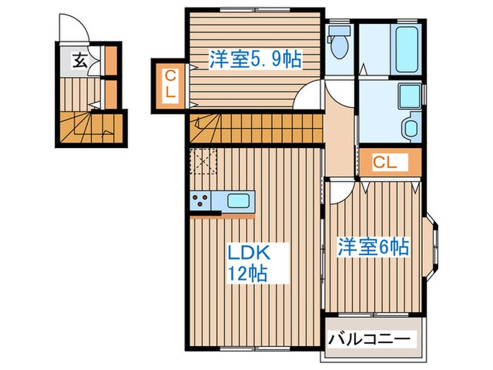 フリュ－ゲルⅡの物件間取画像