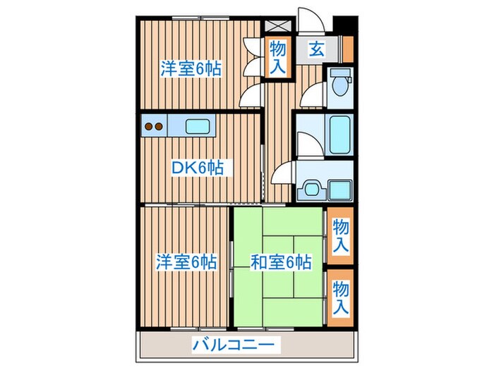 フレシ－ル八木山の物件間取画像