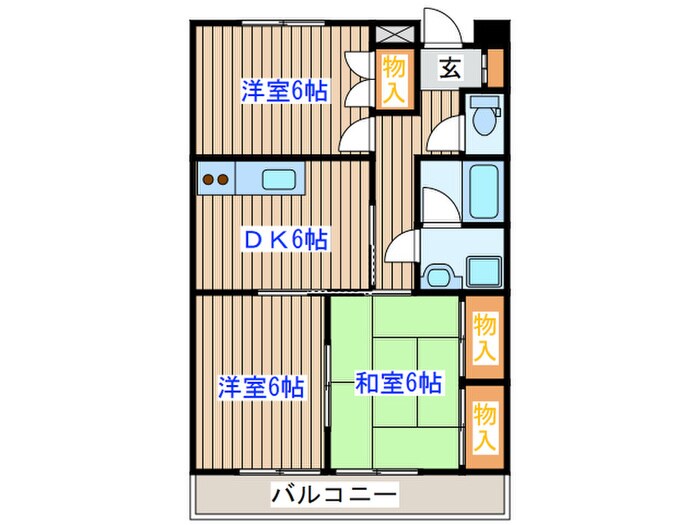 フレシ－ル八木山の物件間取画像