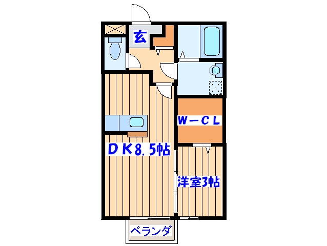 ロ－ズガ－デンＤ棟の物件間取画像