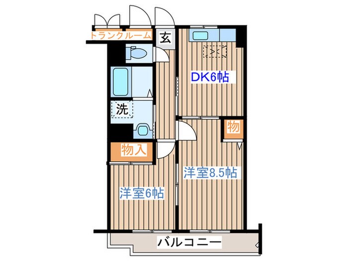 ロイヤルアニヴァーサリー若林の物件間取画像