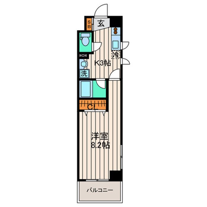 ゼルコウバ中山ハイツ花京院の物件間取画像