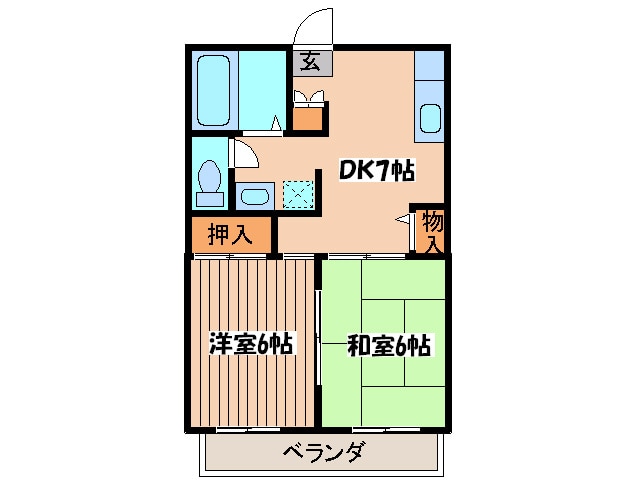 ルーナカーサＢ棟の物件間取画像