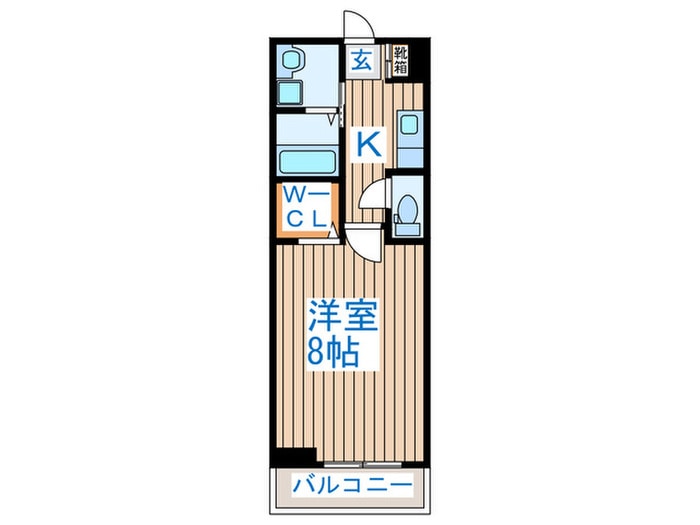 ウルス花京院Aの物件間取画像