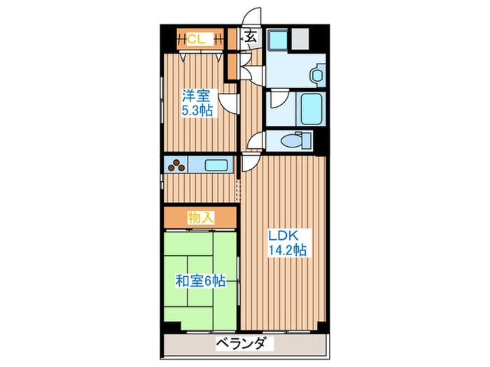 エ－スハイム青葉の物件間取画像