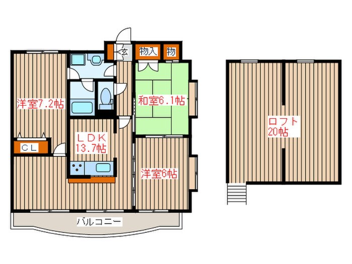 チェンピー榴岡Ⅱの物件間取画像