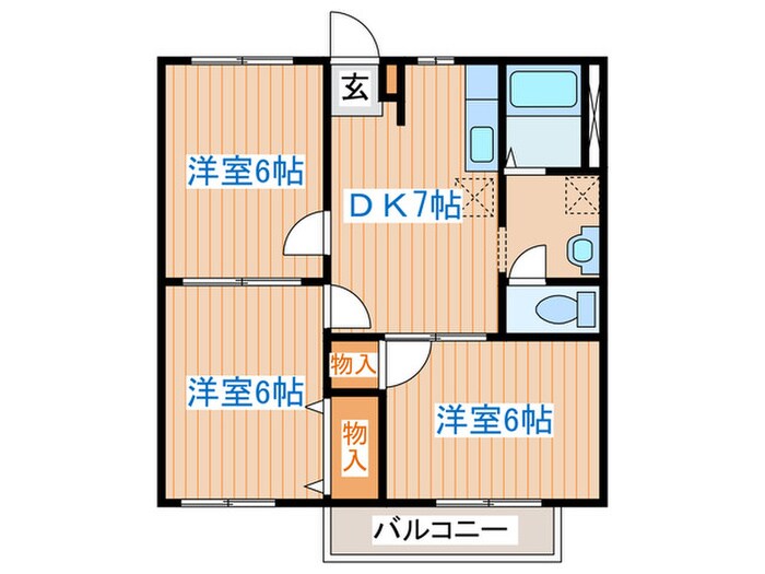 ニューシティノナカⅠの物件間取画像