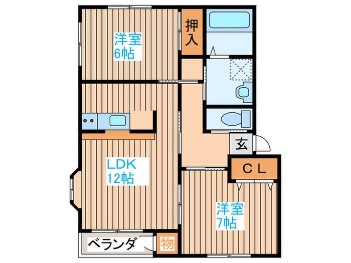 メイプルタウンＤ棟の物件間取画像