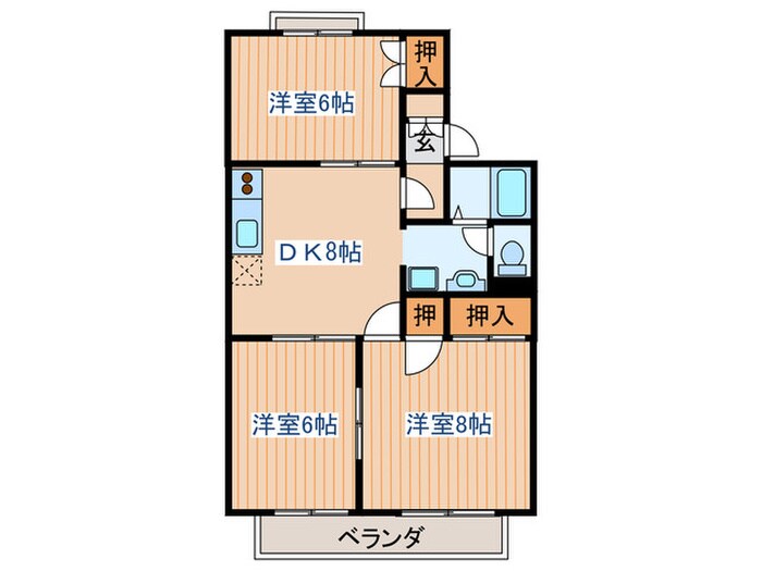 ロイヤルコート文化町Ⅲ番館の物件間取画像