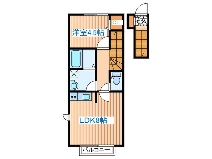 アスコット台原B棟の物件間取画像