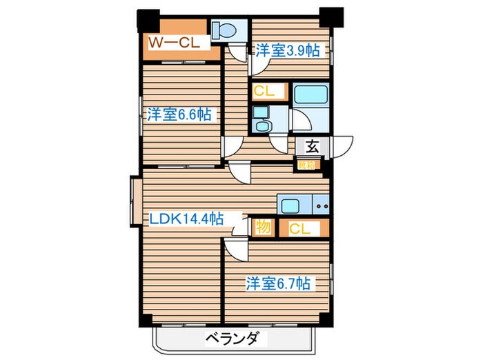 ベルブラン船岡の物件間取画像