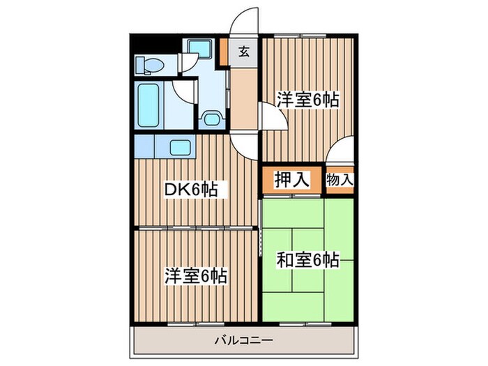 クオリティーハイム協栄　Ｄの物件間取画像