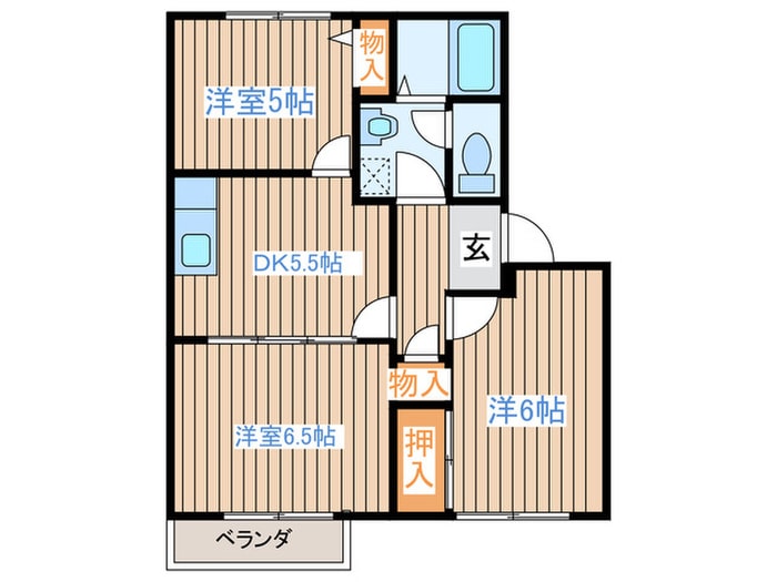 ガーデンビレッジＤ棟の物件間取画像